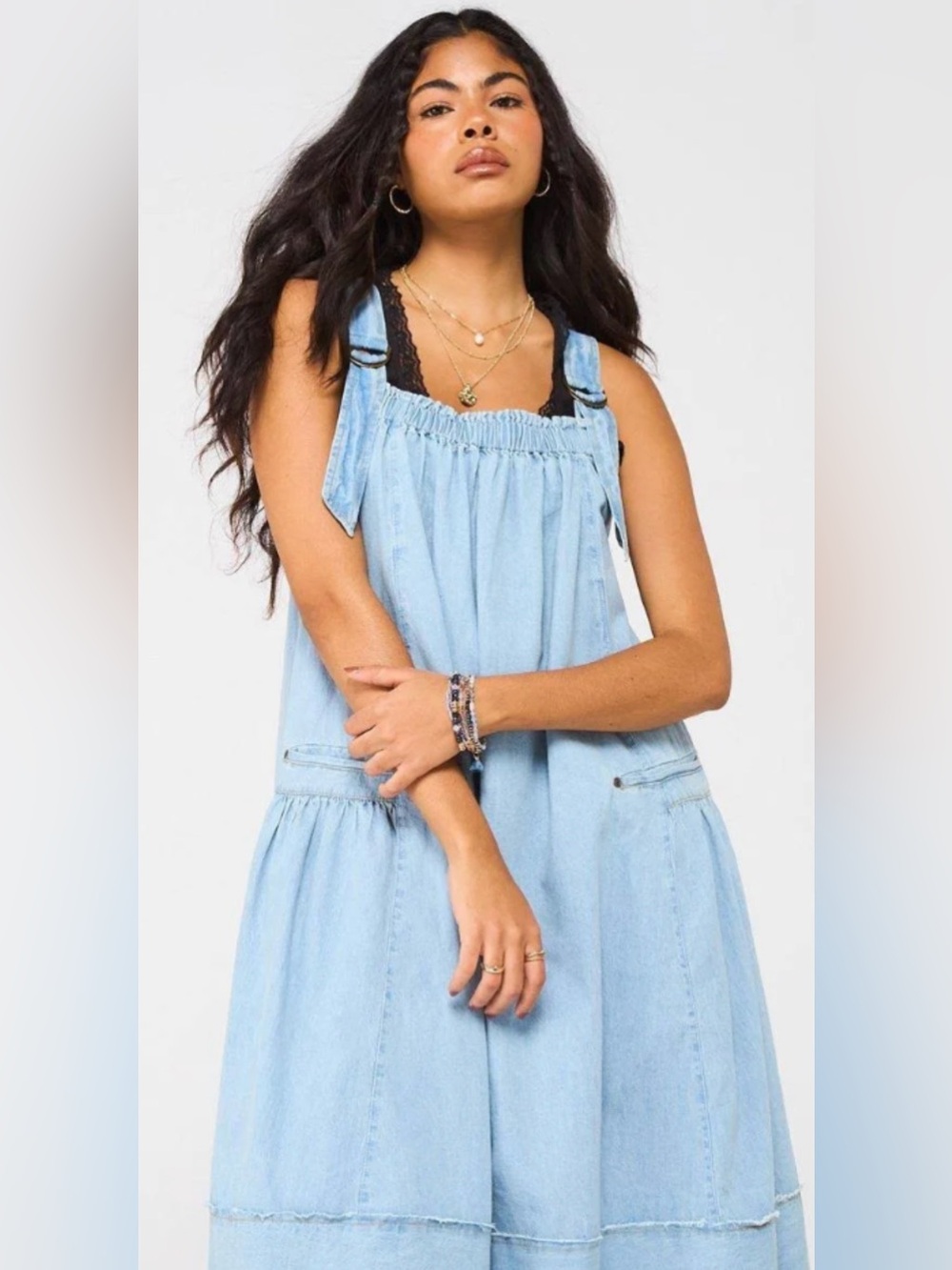 New Free People Machu Barrel Overall Midi Dress - Picture 4 of 16